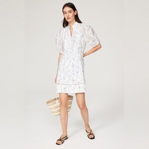 Club Monaco Floral Balloon Sleeve Dress